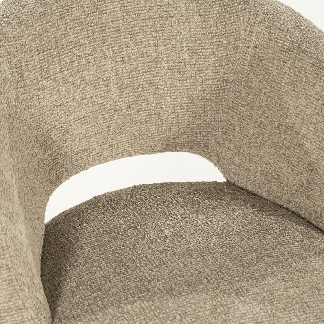 Stoel Alissa – stof & metaal taupe oro