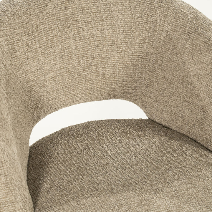 Stoel Alissa – stof & metaal taupe oro