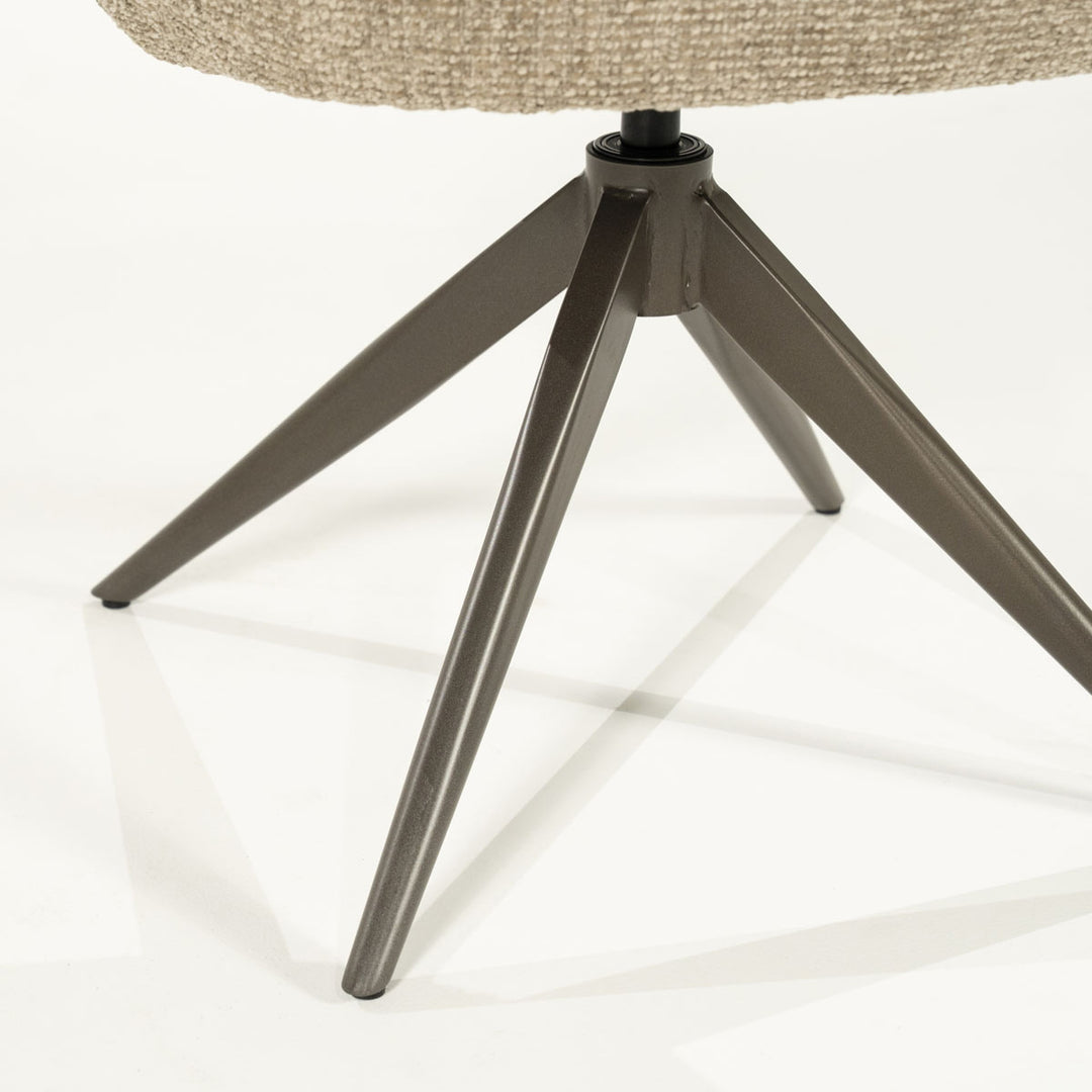 Stoel Alissa – stof & metaal taupe oro