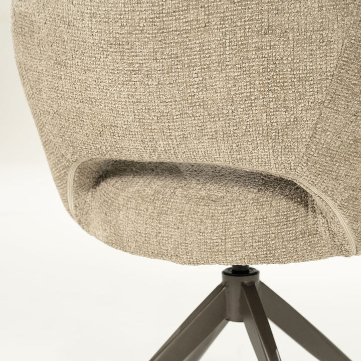 Stoel Alissa – stof & metaal taupe oro