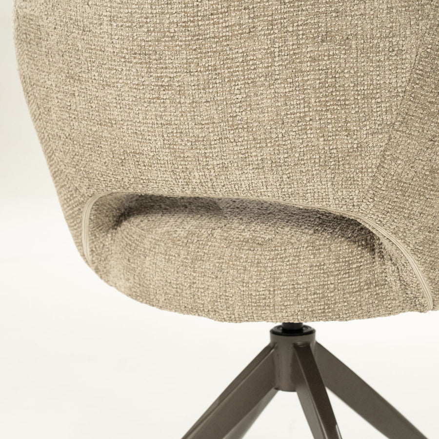 Stoel Alissa – stof & metaal taupe oro