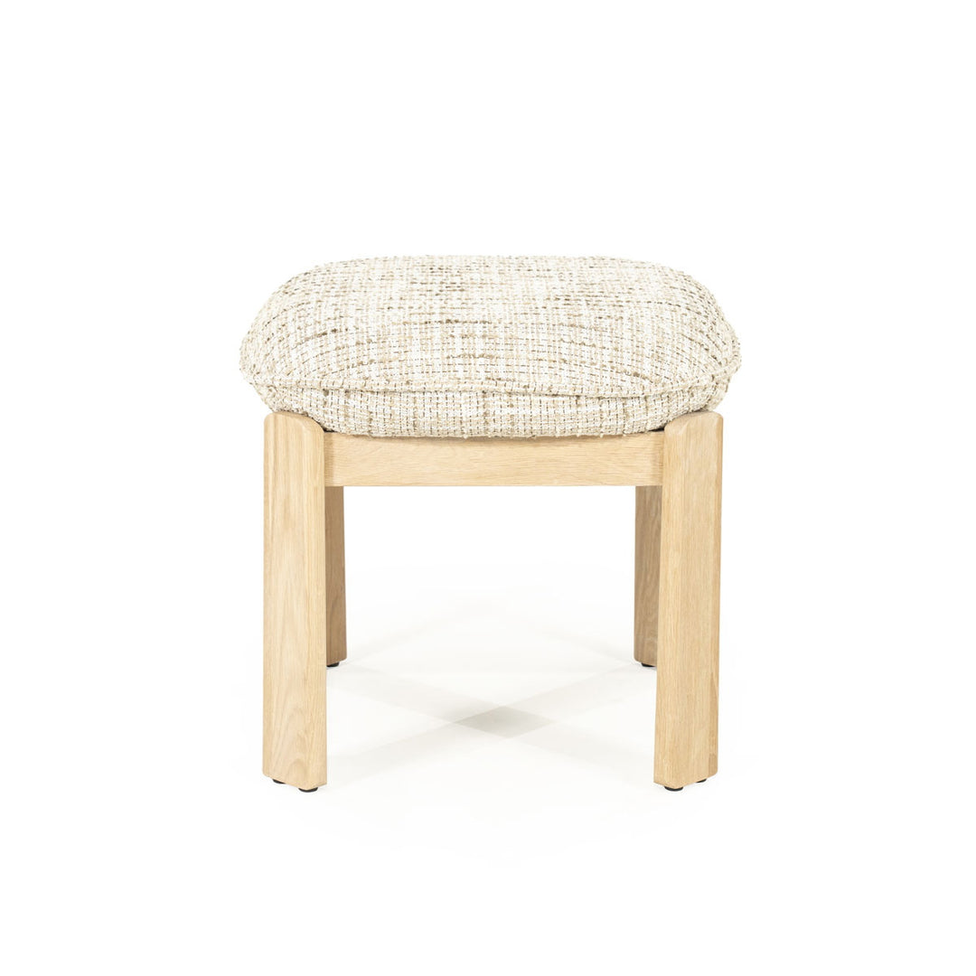 Kruk Lottie – stof & hout beige nori
