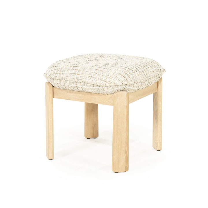Kruk Lottie – stof & hout beige nori