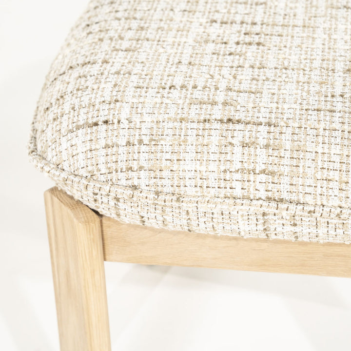 Kruk Lottie – stof & hout beige nori