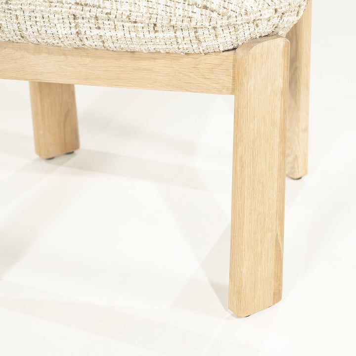 Kruk Lottie – stof & hout beige nori