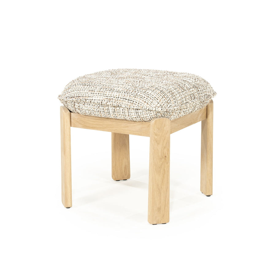 Kruk Lottie – stof & hout taupe nori