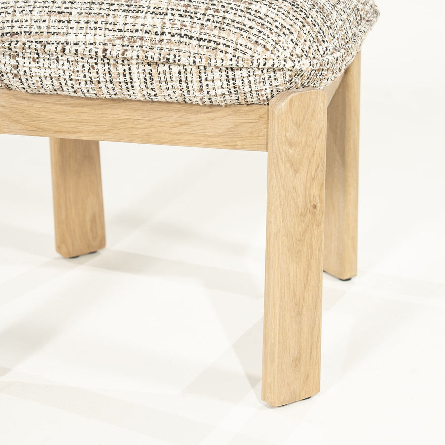 Kruk Lottie – stof & hout taupe nori
