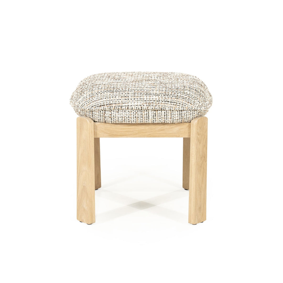 Kruk Lottie – stof & hout taupe nori