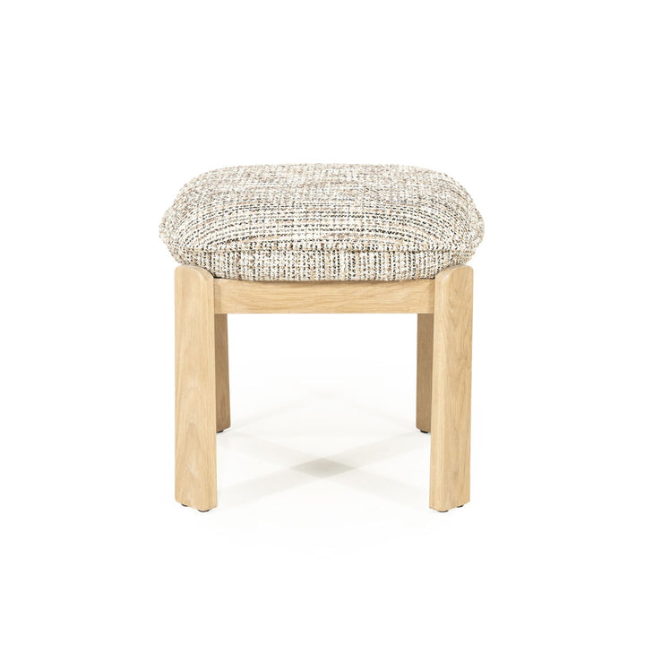 Kruk Lottie – stof & hout taupe nori
