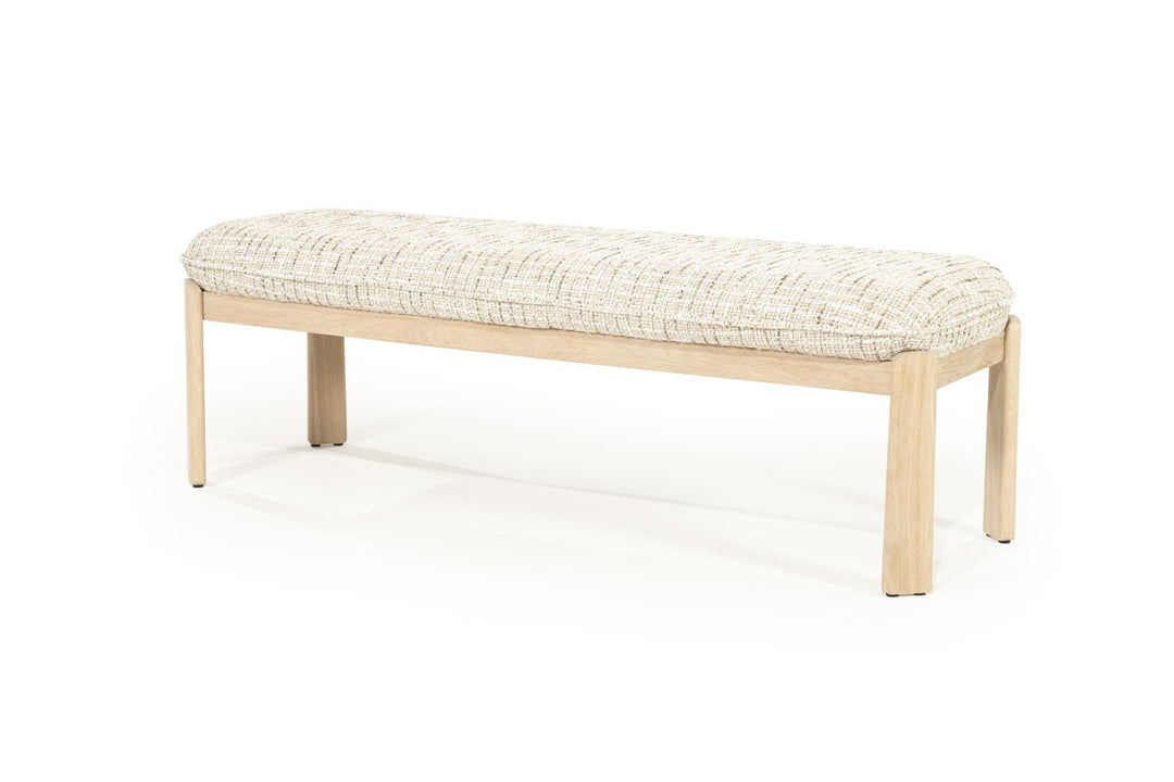 Bankje Lottie – stof & hout beige nori