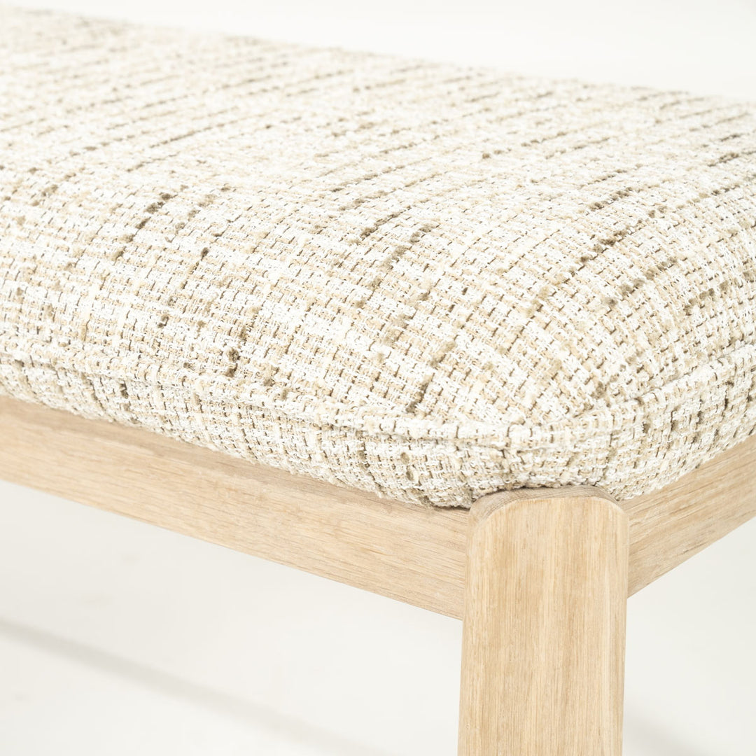 Bankje Lottie – stof & hout beige nori