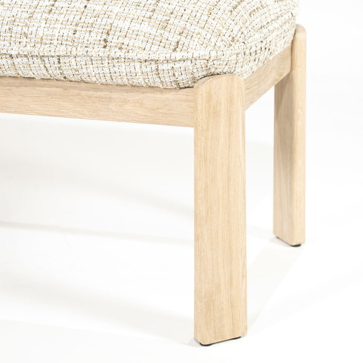 Bankje Lottie – stof & hout beige nori