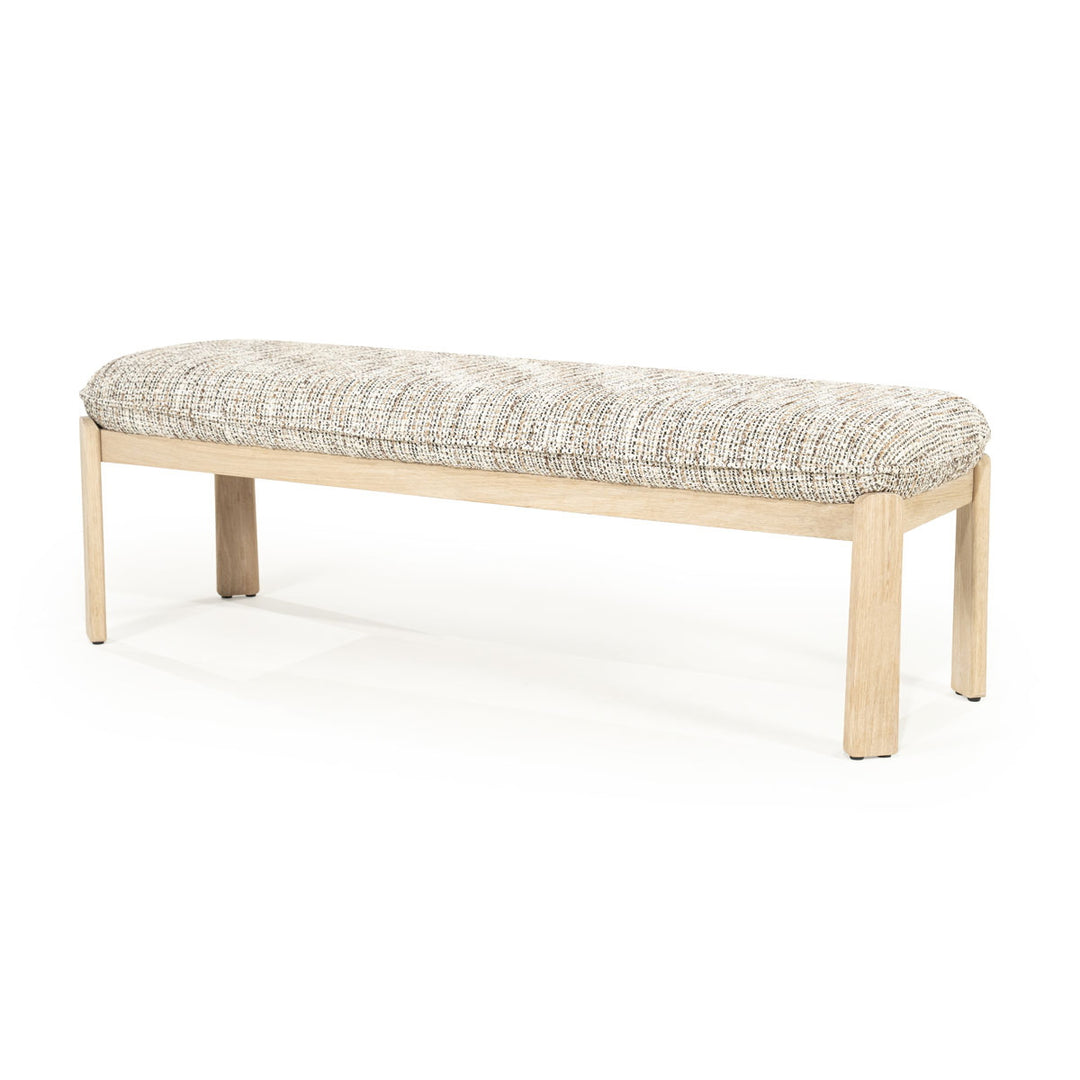 Bankje Lottie – stof & hout taupe nori