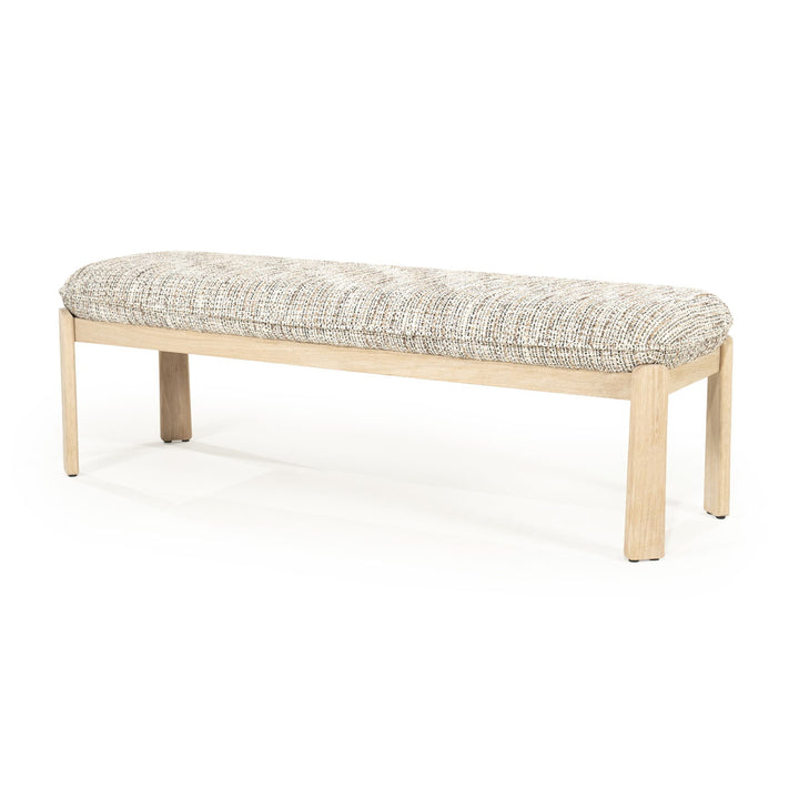 Bankje Lottie – stof & hout taupe nori