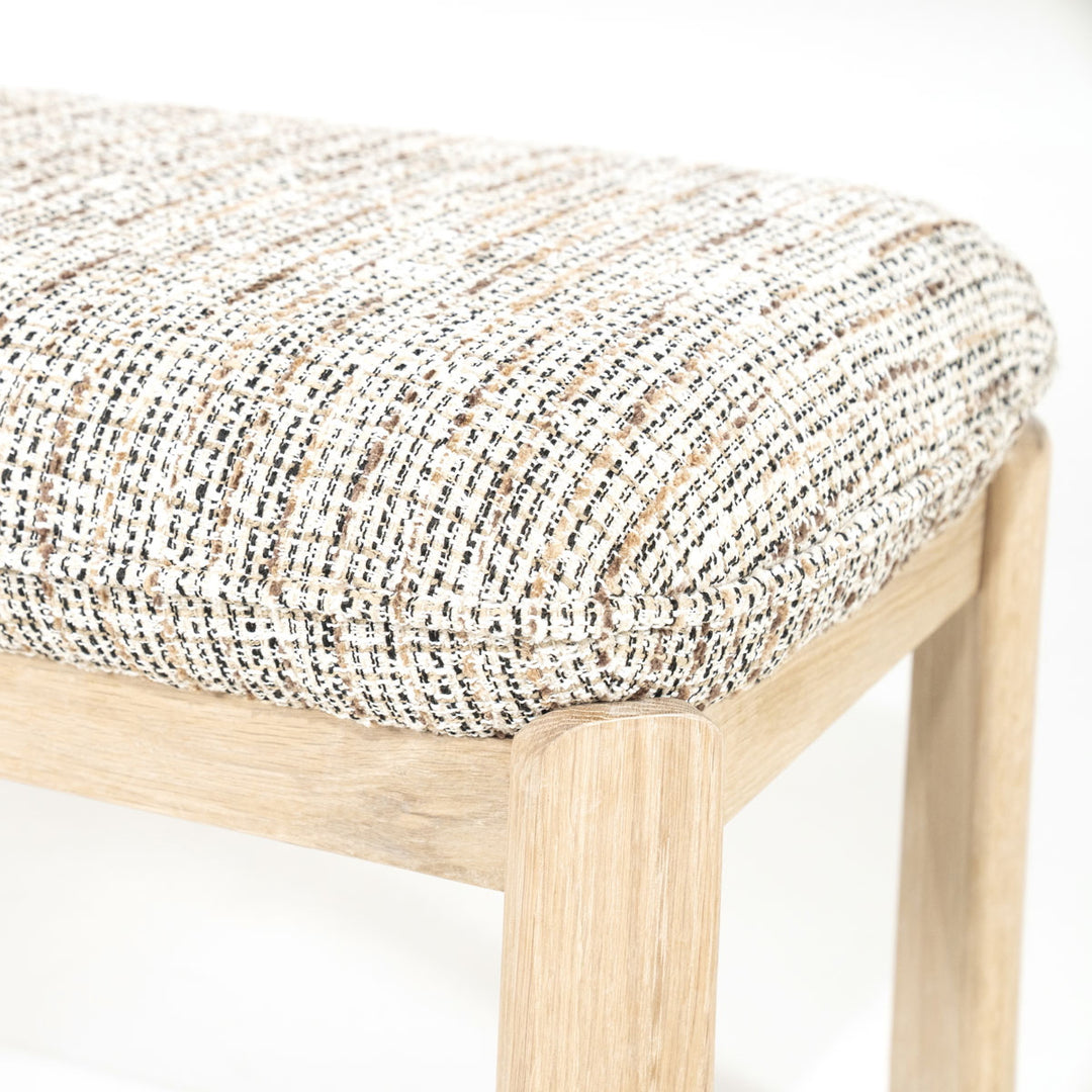 Bankje Lottie – stof & hout taupe nori