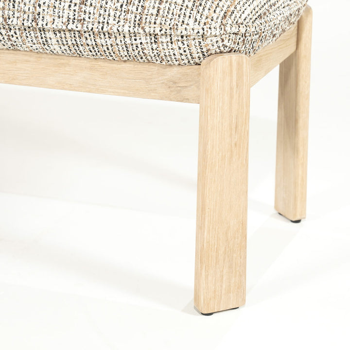 Bankje Lottie – stof & hout taupe nori