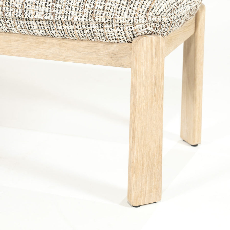 Bankje Lottie – stof & hout taupe nori