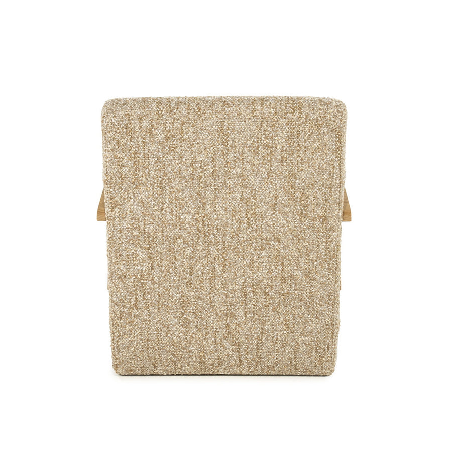 Fauteuil Olek – stof & hout taupe bay