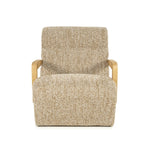 Fauteuil Olek – stof & hout taupe bay