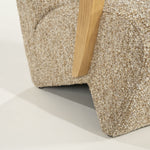 Fauteuil Olek – stof & hout taupe bay