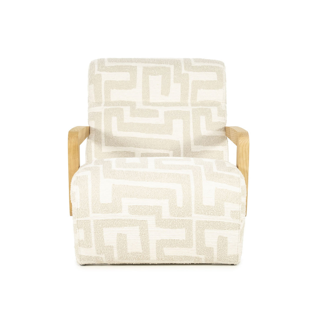 Fauteuil Olek – stof & hout beige libre