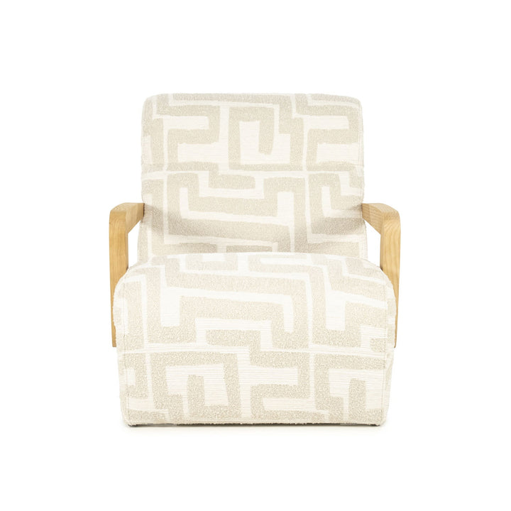 Fauteuil Olek – stof & hout beige libre