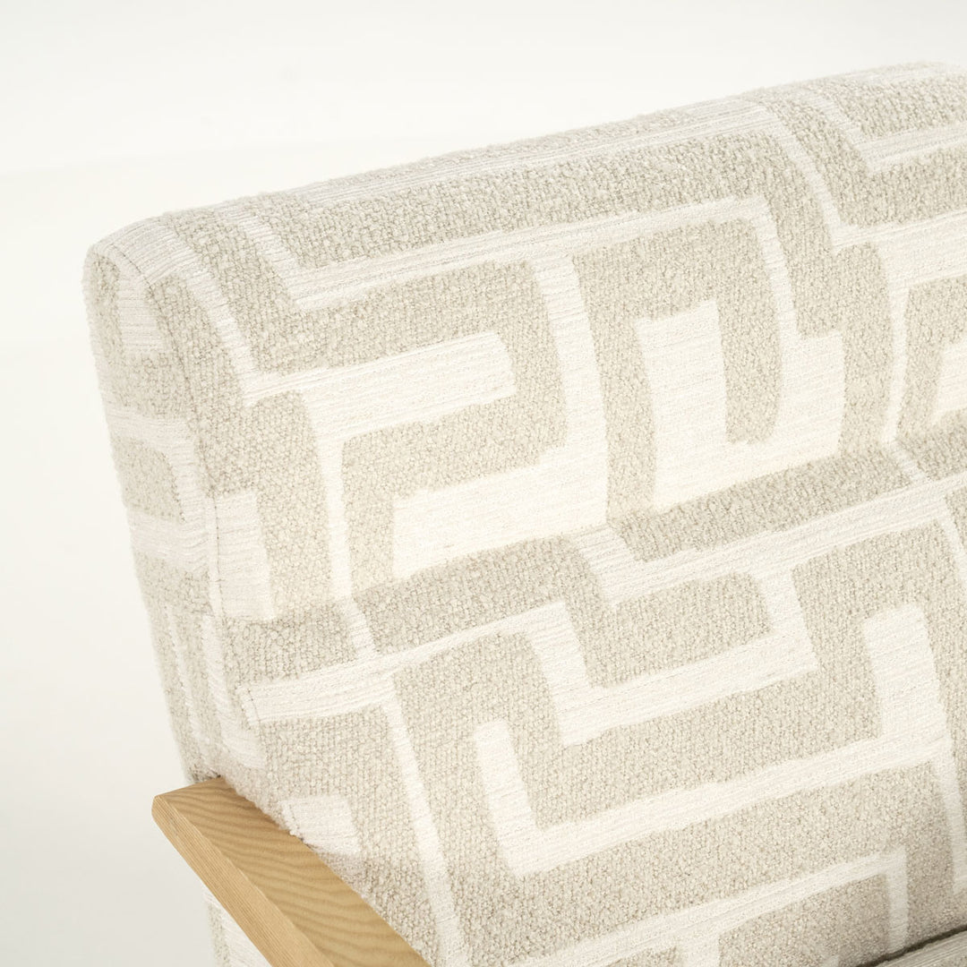 Fauteuil Olek – stof & hout beige libre