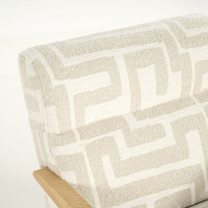 Fauteuil Olek – stof & hout beige libre