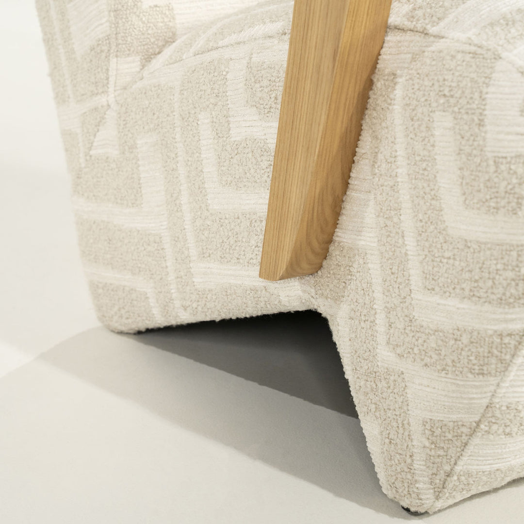 Fauteuil Olek – stof & hout beige libre