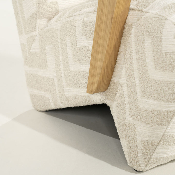 Fauteuil Olek – stof & hout beige libre
