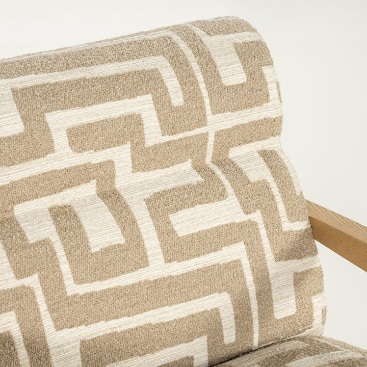 Fauteuil Olek – stof & hout taupe libre