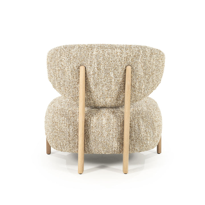 Fauteuil Reza – stof beige & naturel frame