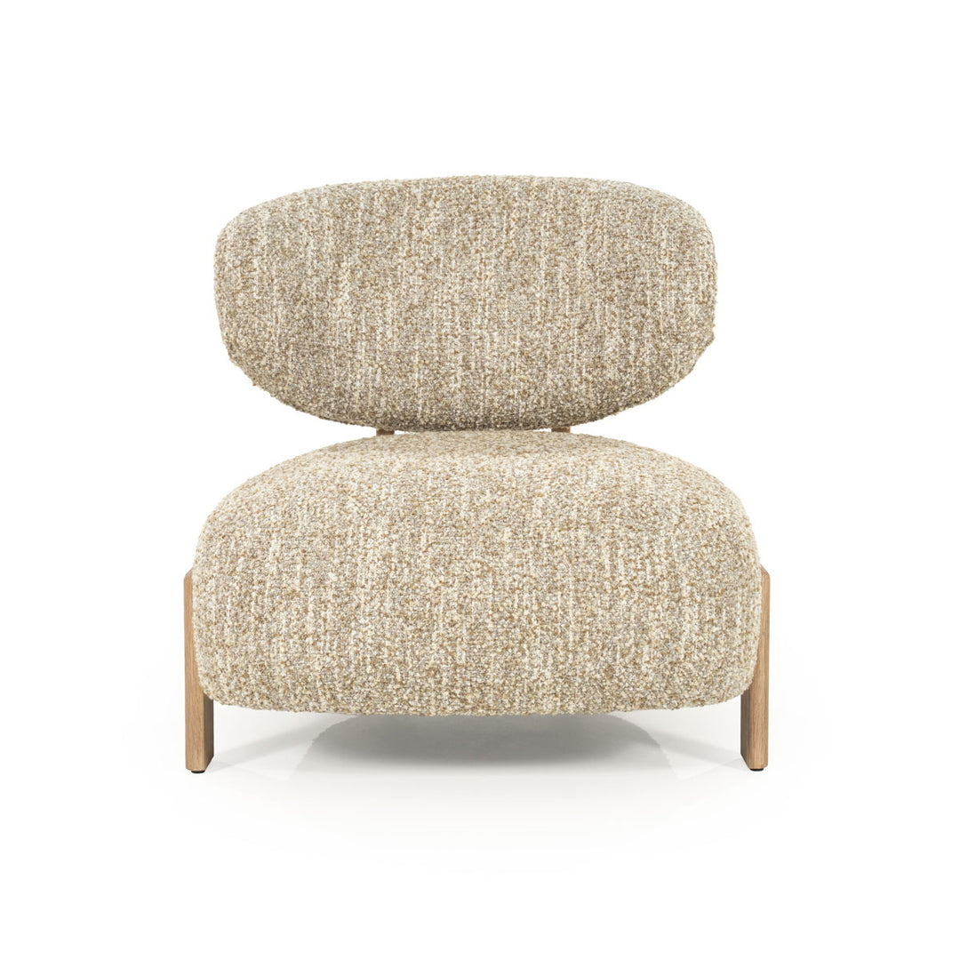 Fauteuil Reza – stof beige & naturel frame