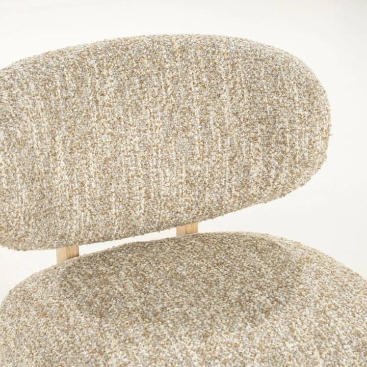 Fauteuil Reza – stof beige & naturel frame
