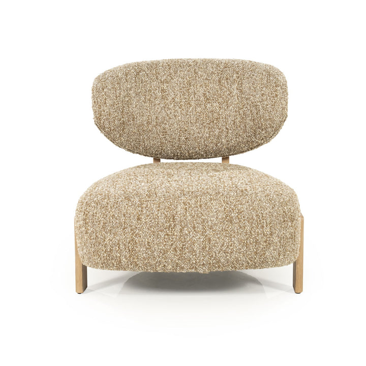 Fauteuil Reza – stof taupe & naturel frame