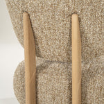 Fauteuil Reza – stof taupe & naturel frame