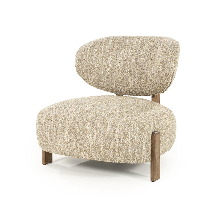 Fauteuil Reza – stof beige & bruin frame