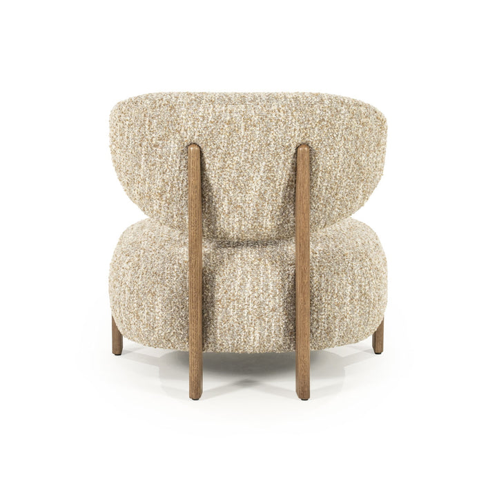 Fauteuil Reza – stof beige & bruin frame