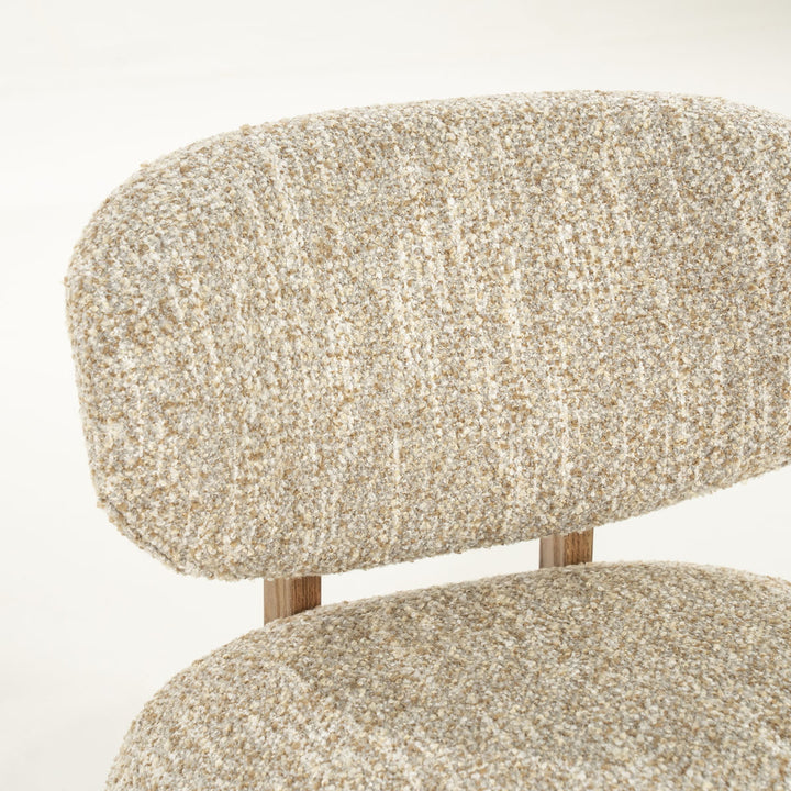 Fauteuil Reza – stof beige & bruin frame