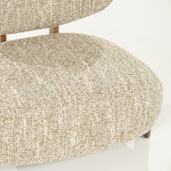 Fauteuil Reza – stof beige & bruin frame