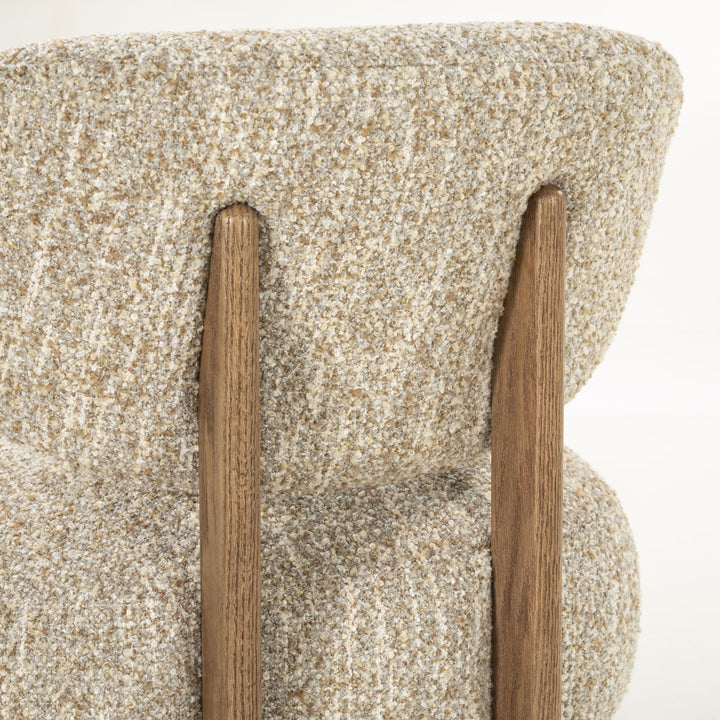 Fauteuil Reza – stof beige & bruin frame