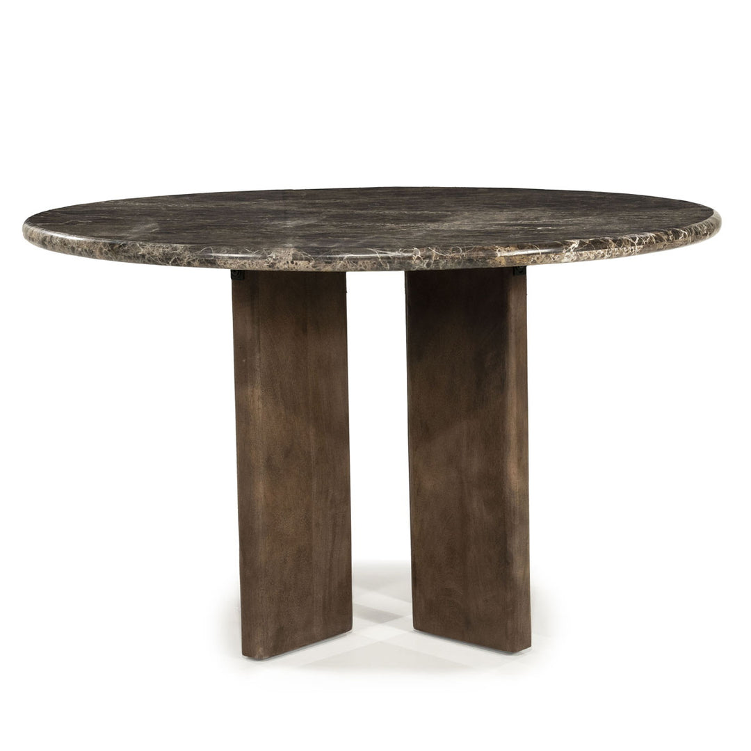 Eettafel Lando – mangohout & Emperador marmer bruin 127cm