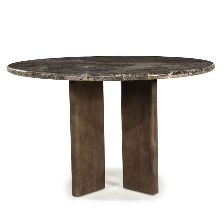 Eettafel Lando – mangohout & Emperador marmer bruin 127cm