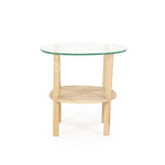 Bijzettafel Cleo – eikenhout & glas naturel