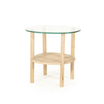 Bijzettafel Cleo – eikenhout & glas naturel
