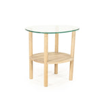 Bijzettafel Cleo – eikenhout & glas naturel
