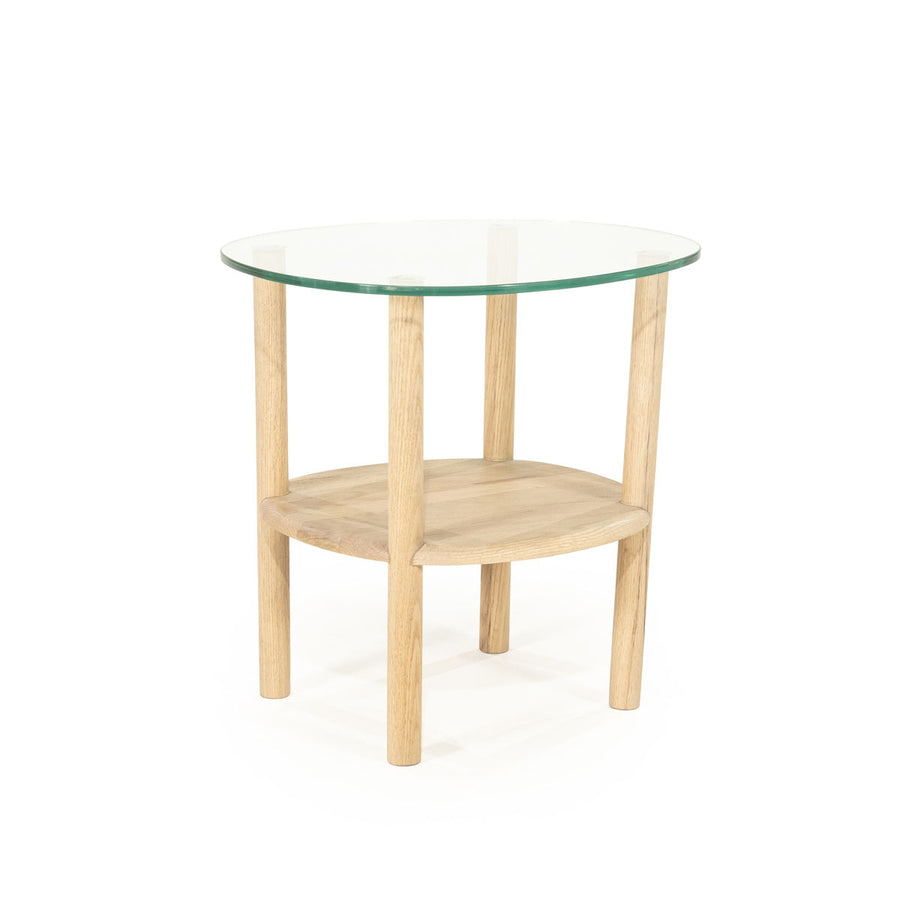 Bijzettafel Cleo – eikenhout & glas naturel