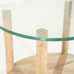 Bijzettafel Cleo – eikenhout & glas naturel