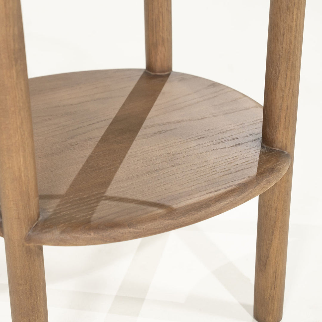 Bijzettafel Cleo – eikenhout & glas lichtbruin