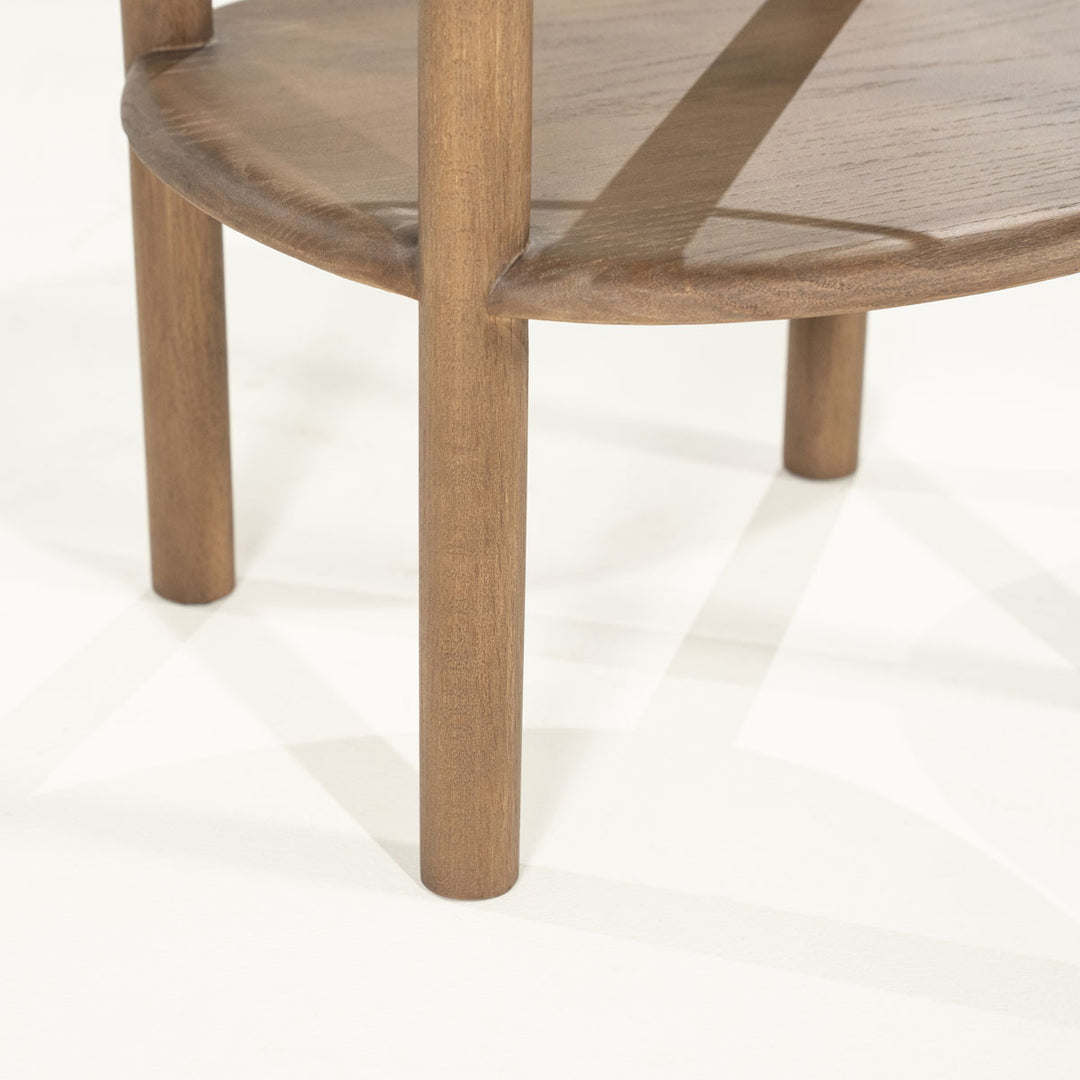 Bijzettafel Cleo – eikenhout & glas lichtbruin